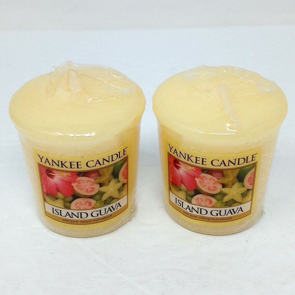 Yankee Candle ISLAND GUAVA 1.75 oz Votives - Lot of 2 - RETIRED New & Sealed - Picture 2 of 5